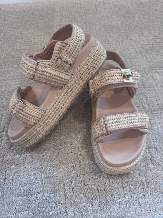 Steve Madden Shoes - Steve Madden Beige Woven Platform Sandals